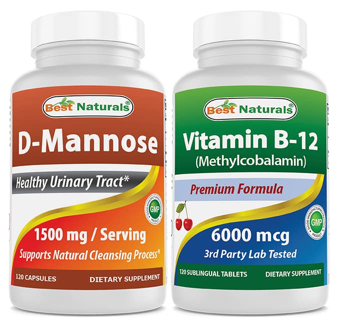Cele mai bune naturale D- Mannose 1500 mg & Vitamina B12 6000 mcg