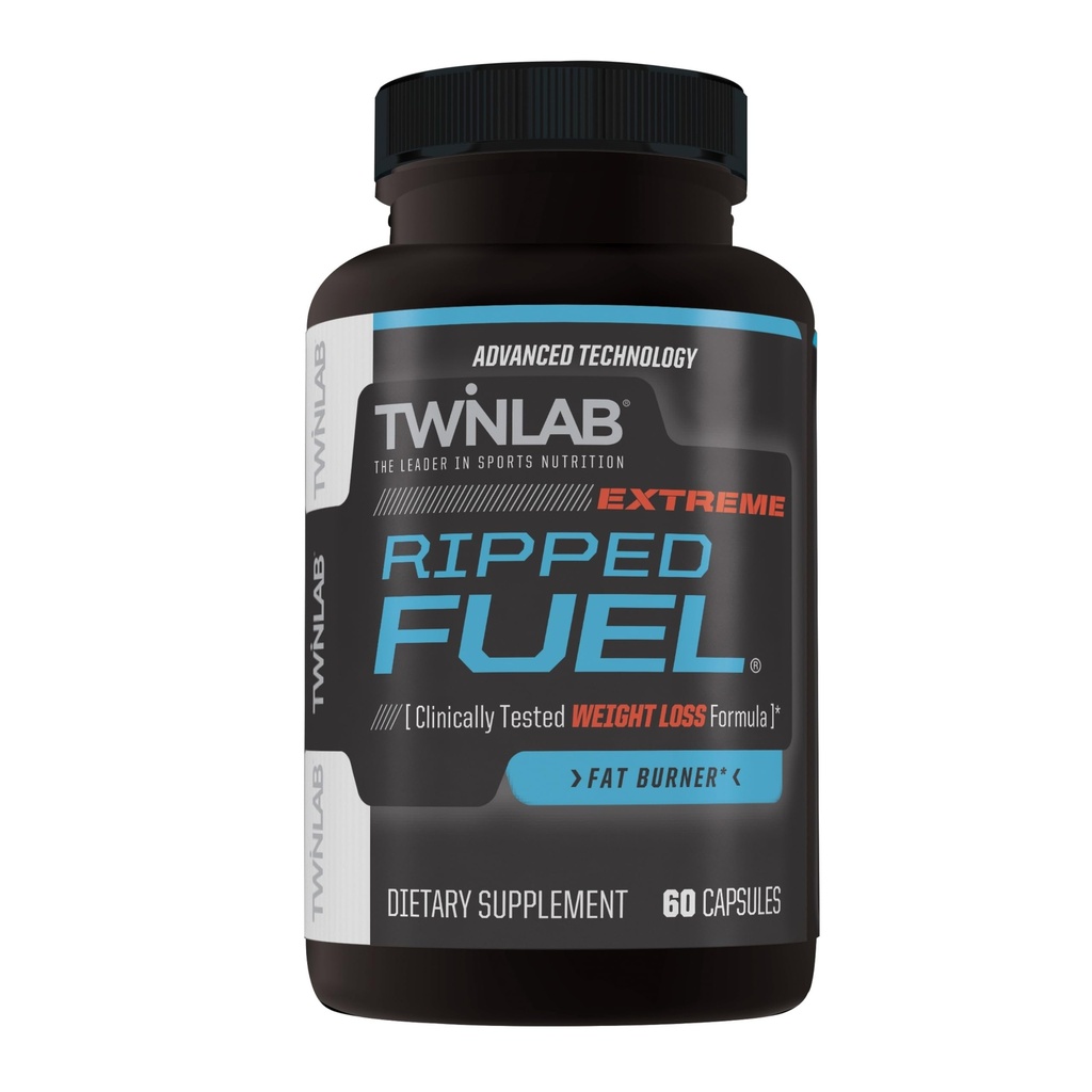 Twinlab Ripped Fuel Extreme - Suplimentul de energie pentru a sprijini managementul greutății și sănătatea musculară - 60 capsule