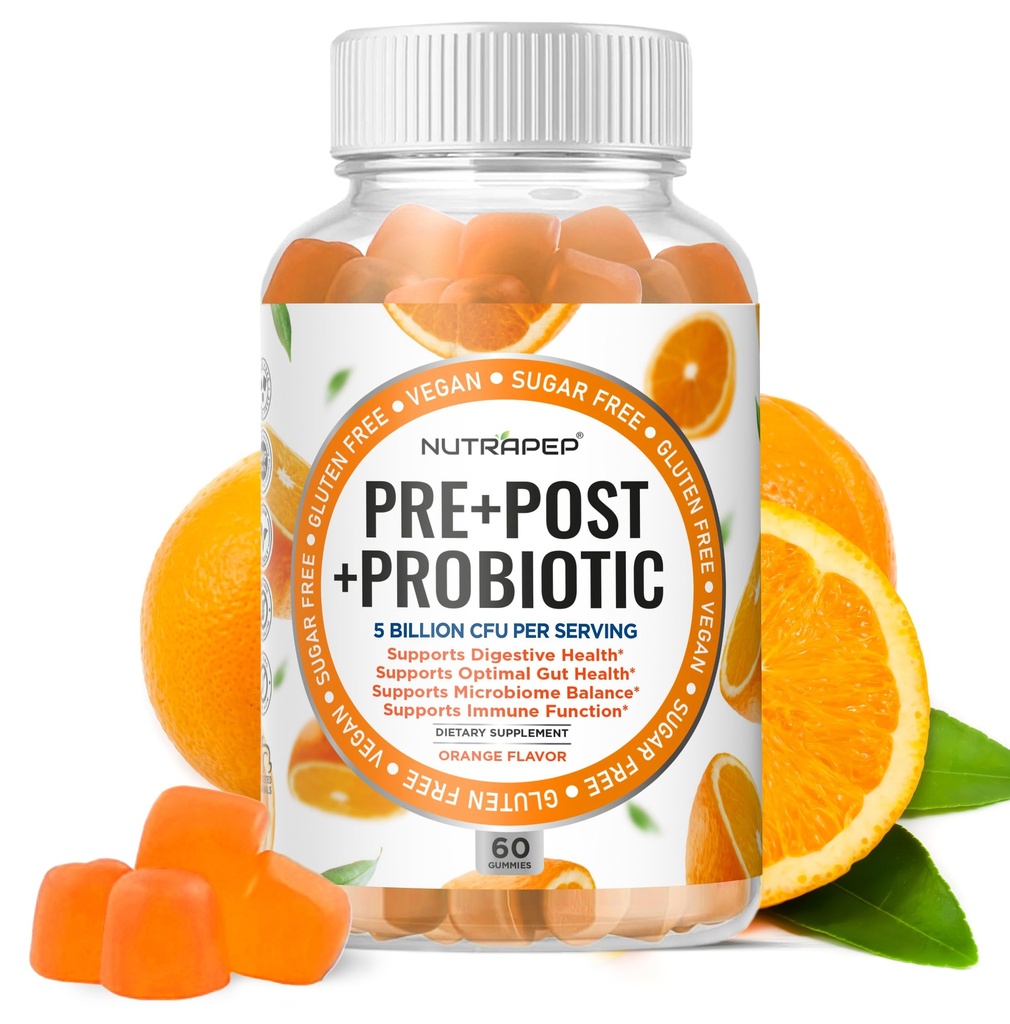Gume prebiotice și postbiotice pentru femei bărbați și copii - Potență mare 5 miliarde CFU - fără zahăr și gluten gratuit