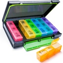 Weekly Pill Organizator, 7 zile Pilula cutie (3-Times-A-Day) Portabil pentru Călătorie cu umiditate-Proof Design Pilula caz la pastile/Vitamin/Fish ulei/Supplements