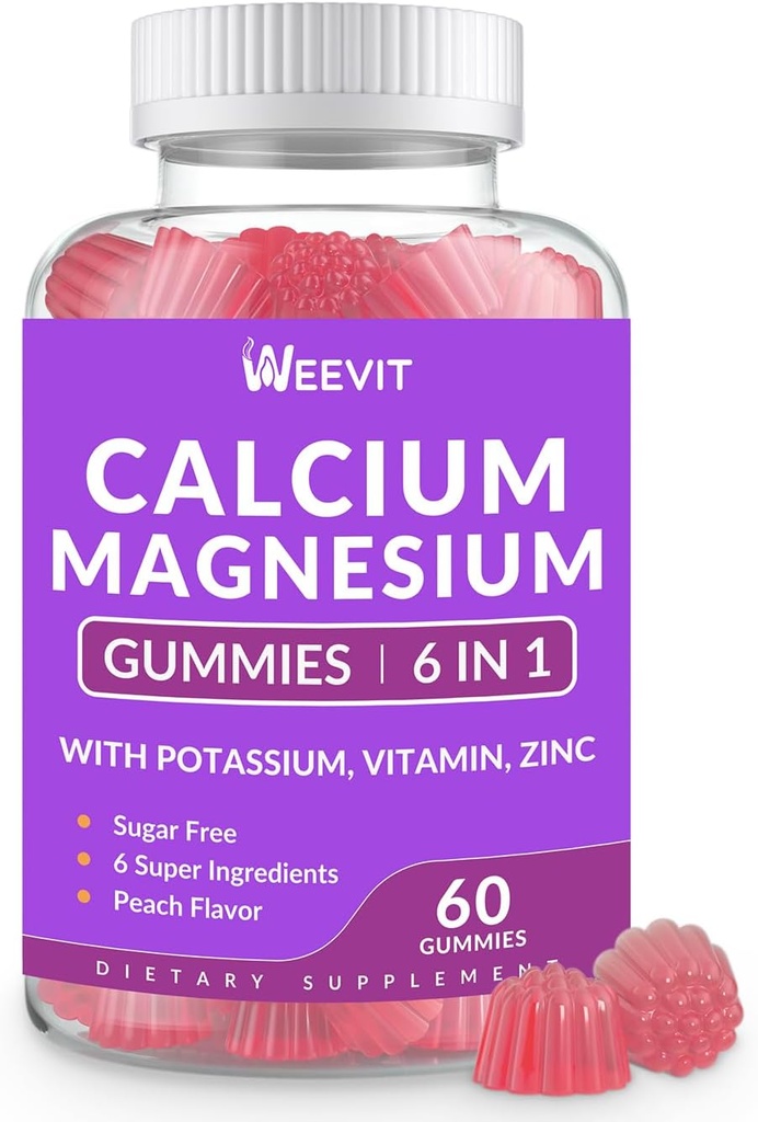 Gume de calciu fără zahăr Supliment 600 mg, Gume de zinc de calciu de magneziu cu vitamina D3 K2, potasiu, Gumă de înaltă absorbție CA pentru oase, dinți și mușchi