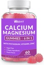 Gume de calciu fără zahăr Supliment 600 mg, Gume de zinc de calciu de magneziu cu vitamina D3 K2, potasiu, Gumă de înaltă absorbție CA pentru oase, dinți și mușchi