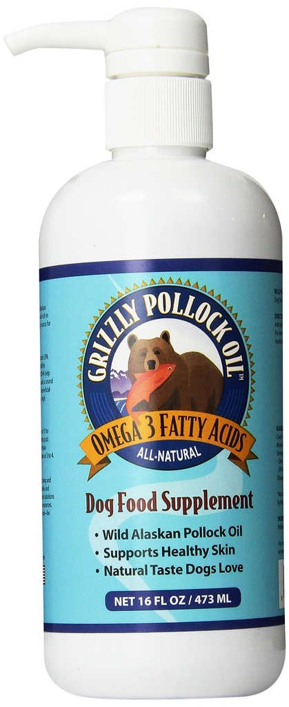 Grizzly Pollock Oil Dog Supliment alimentar, 16 Ounce