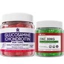 Gume de zinc fără zahăr 2 Pachet + Glucosamină Chondroitin Gumies 2 Pack