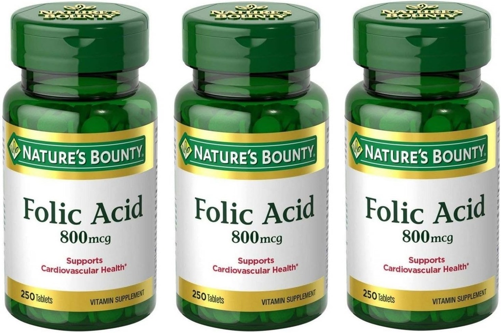 Acid folic 800 mcg Tablete Concentraţie maximă, 3 flacoane (număr 250)