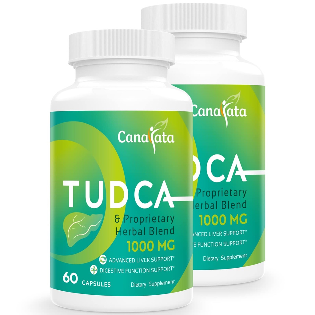 TUDCA de sprijin pentru ficat Suplimente 1000mg - 120 capsule Vegan, TUDCA Sare Bile cu lapte Thistle Herbal Blend Formula pentru Curățare Ficat & repararea