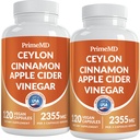 5-in-1 Ceylon Scorțișoară Capsule 2355mg - Oțet capsule de cidru de mere cu turmeric, Panax Ginseng, și Bioperine (120 Conte, ambalaj de 2)