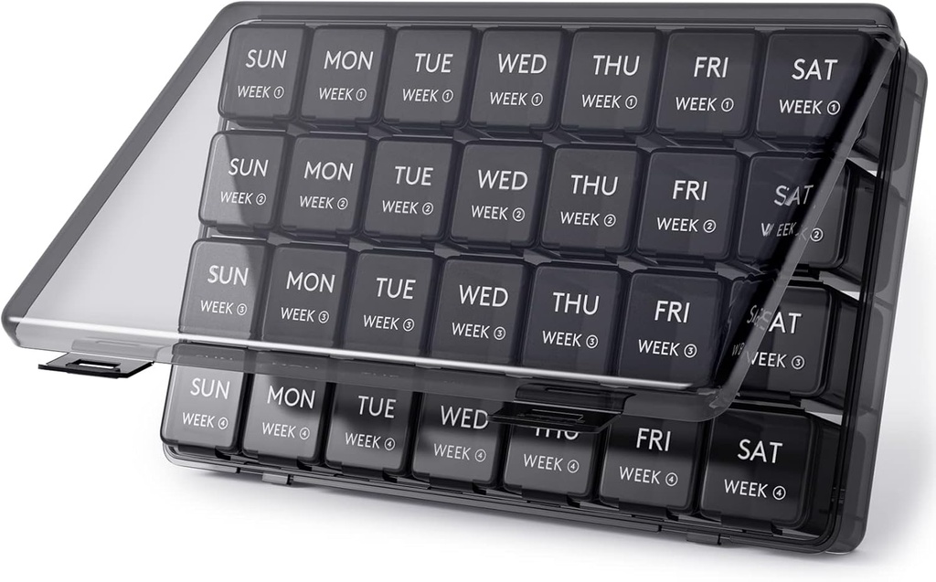 Lifewit lunar Pill Organizator, 28 zile Pilula cutie, 4 săptămâni o lună pastile Cazuri, Compartimente mari Medicina Organizator pentru vitamine, uleiuri de pește, Suplimente