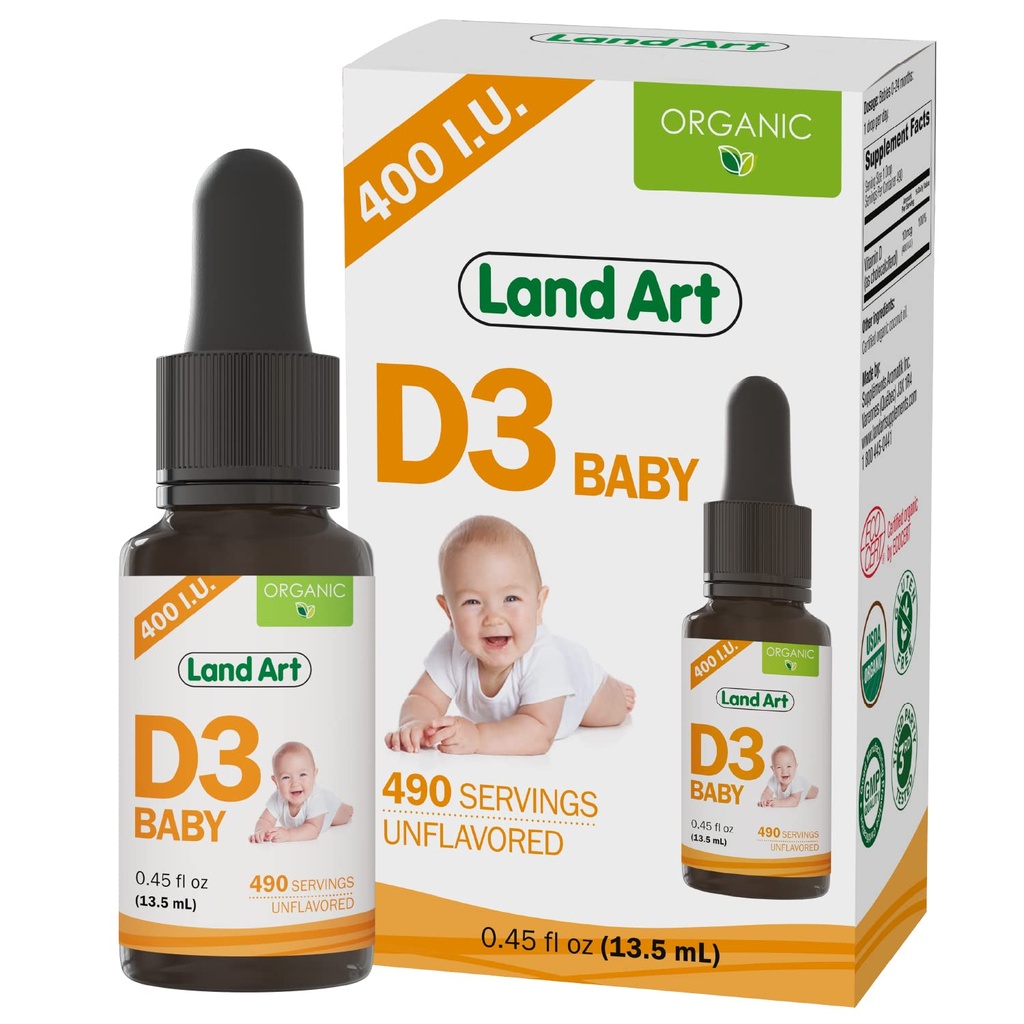 Terenuri de arta - Certified Organic Vitamina D3 Drops Baby 