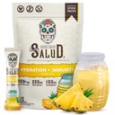 Salud 2-in-1 Hidratare Pachete + Imunitate Electroliti Pulbere, Ananas - Agua Fresca Drink Mix, Elderberry, Dairy & Soy Free, Non-GMO, Gluten Free, Vegan, Calorie scăzut, 1g Sugar (15 Serviri)