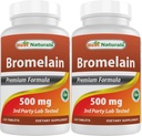 Cele mai bune naturale Bromelain 500 mg 120 comprimate (120 număr de (Pachet de 2))