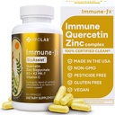 Imun-fxTM Advanced Chelated Zinc Ionophore Immune Supplement & Alergia Health Supplement, Querbetin 500mg, Antioxidant Vitamina C, D3, K2 MK7, Promovează ADN, Inimă, Lung, Sinus Health, 60 Vegan Capsule