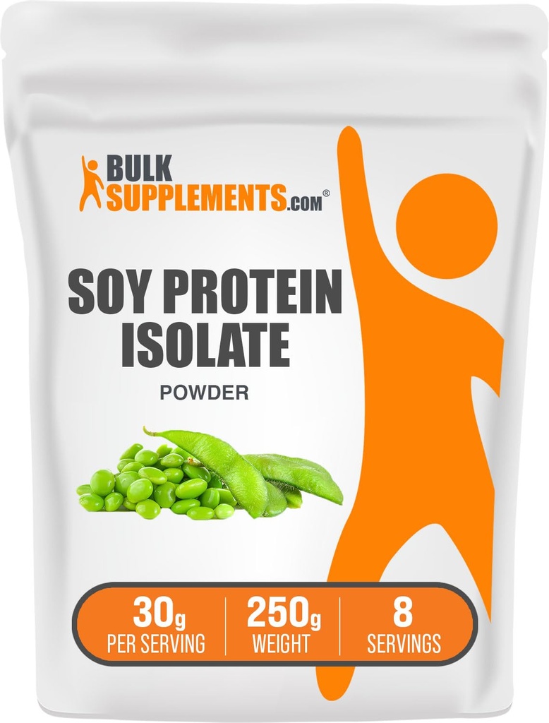 BulkSupplements.com Soy Proteine Izolate Pulbere - Pudra de proteine Vegan, Nearomat - Pure & Gluten gratuit, 30g per Serving, 250g (8,8 oz) (Pachet de 1)