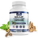 Himalayan Shilajit pentru bărbaţi şi femei - 10.000 mg Shilajit Ashwagandha Suplimente + Irish Sea Moss, Tongkat Ali, PQQ & More - 60 capsule