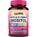 Inozitol Supliment, Myo-Inositol & D-Chiro Inositol Suplimente de Fertilitate pentru Femei, 40:1 Raport Ideal, Echilibru hormonal şi Suport ovarian, 120 Capsule Vegane