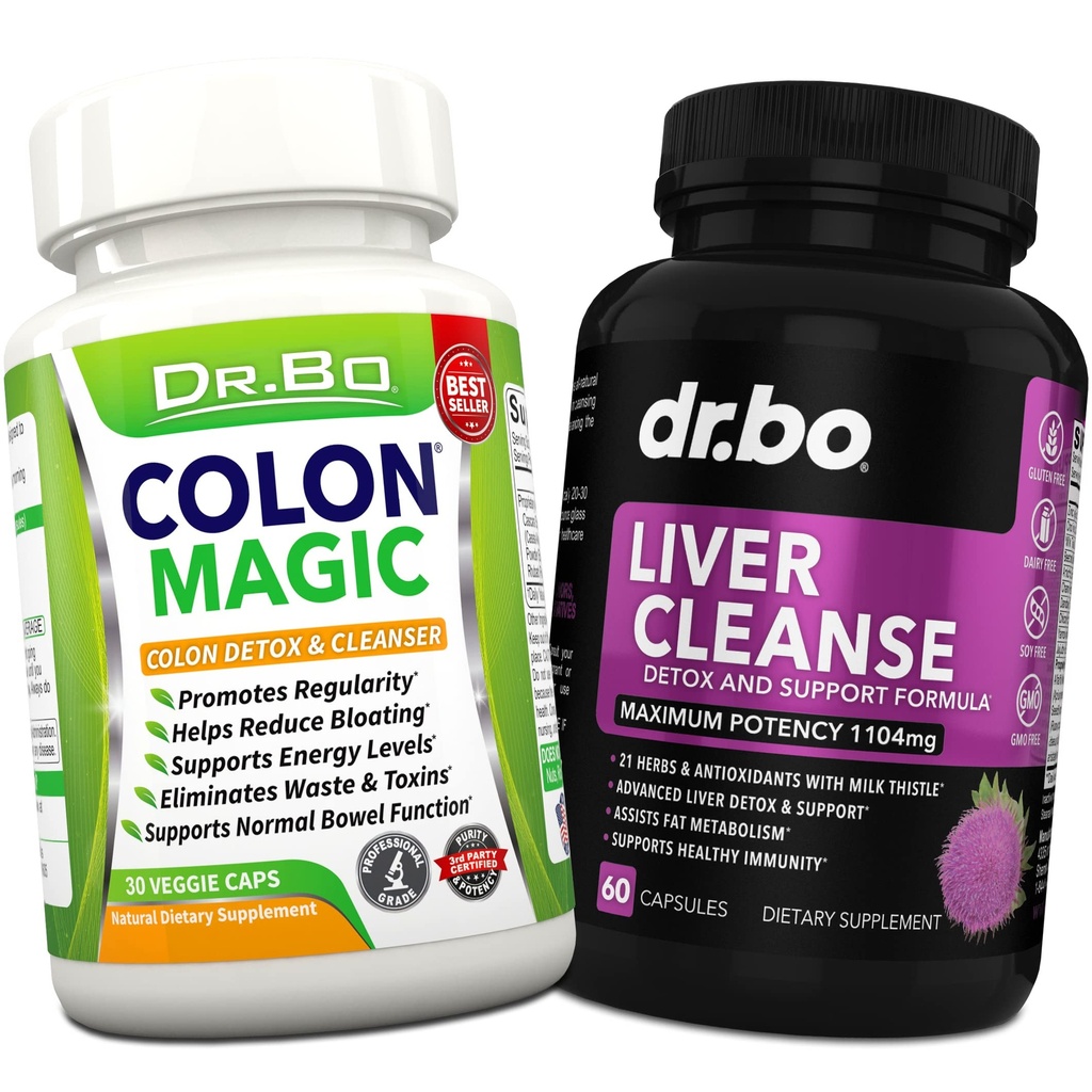 Colon Cleanse & Ficat Curățare supliment de suport de detoxifiere - Natural Bowel Cleanser Pastile pentru Intestinal Bloating & Daily Constipație Relief - Milk Thistle Caps & Help Gallbladder Suplimente