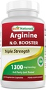 Cel mai bun Naturals L-Arginina NO Booster Triple Putere 1300 mg Servind 120 Veg Capsule - Made with L-Arginine, AAKG, L-Citrulline, Beet Powder