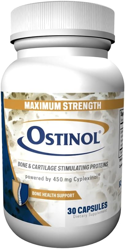 Ostinol Maxium Putere 450 mg. Supliment osos & comun. Activarea celulelor stem certificate. Bio Active Proteine Complex pentru pierderi osoase moderate și disfuncție articulară moderată. 30 Capsule