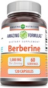 Amazing Formulas Berberine 1000mg Per Serving 120 Capsules Supplement | Non GMO | Gluten Free | Made in USA