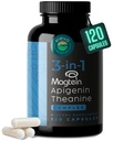 Magneziu Teanină L-Treonat Apigenin Supliment pentru Sleep Aid-3- in-1 Complex Supplement Supliment Relaxation- Melatonine-Free Magneziu Zero Fillers- Gluten Free & Non-GMO-120 Conte Veggie Capsule