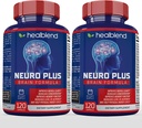 Neuro Plus Brain & Focus Formula - Nootropic Brain Booster Supliment, Suporturi de sănătate cerebrală, Claritate mintală și focalizare - Îmbunătățește concentrația și energia mintală 
