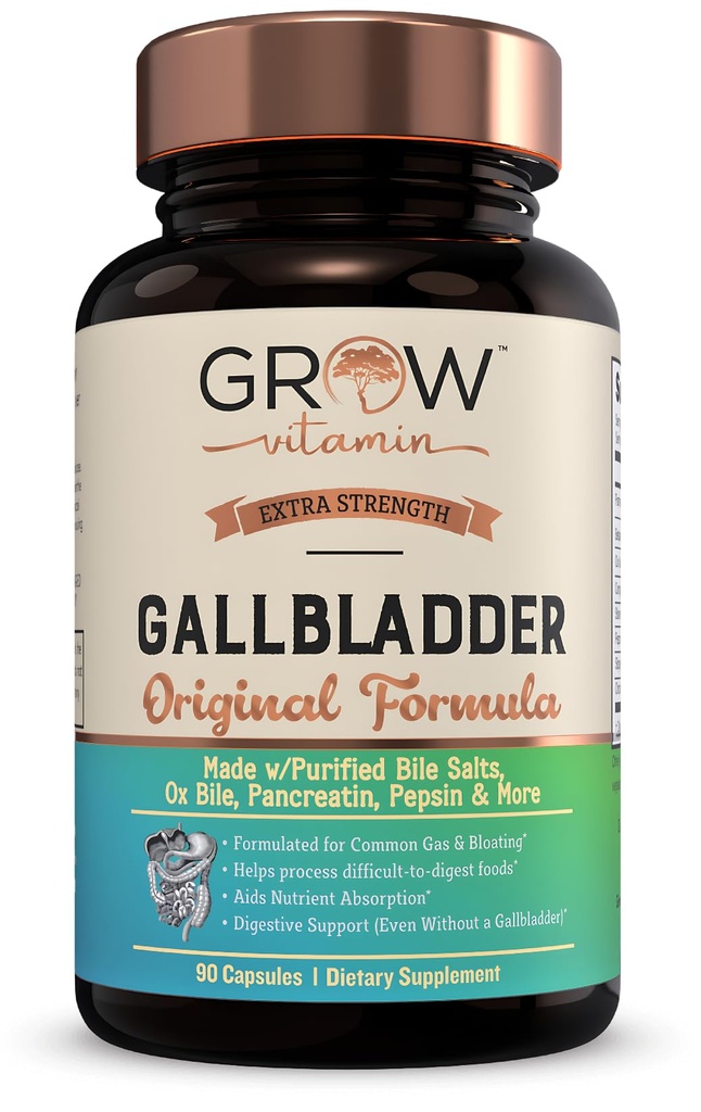 creşteţi vitamina Original Gallbladder Formula, Made w/purified Bile Salts & Ox Bile Digestive Enzime - Includes atent selectate Herbs Digestive - 90 Capsule