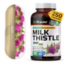 BIO KRAUTER® Milk Thistle Supplement for Liver Cleanse & Detox - Pure Vegan Milk Thistle Extract 1400 mg per Serving Сontains Silymarin - 250 capsule, 125 Days of Supply, Non-GMO