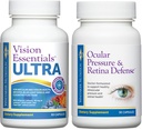 Premium Eye Health Bundle include vizualizari esentiale ULTRA pentru sanatate maculara si retinala, ten ocular, presiune oculara, ochi uscati si presiune oculara & Retina de aparare pentru intraoculare sanatoase suplimentare