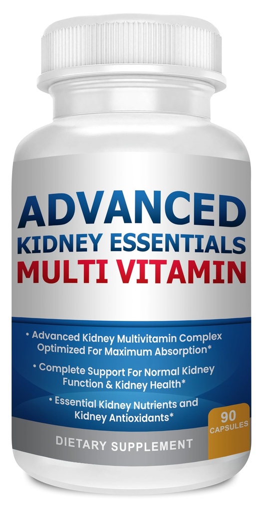 Essentials Rinichi avansate Multivitamine. Suport pentru rinichi Supliment pentru sănătate renală completă. Rinichi Health Supliment cu vitamine renale 90 Capace