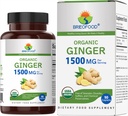 Brieofood Organic Ginger 1500mg, 45 Servings, vegetarian, Gluten Free, 90 comprimate vegetariane