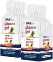 TRUEplus Glucoză Gel Pouch, Fruit Punch Flavor, 15g rapid-acționare Carbohidrați, Fat gratuit, Gluten gratuit, Suport rapid pentru zahăr din sânge scăzut și energie, 12 ambalaj