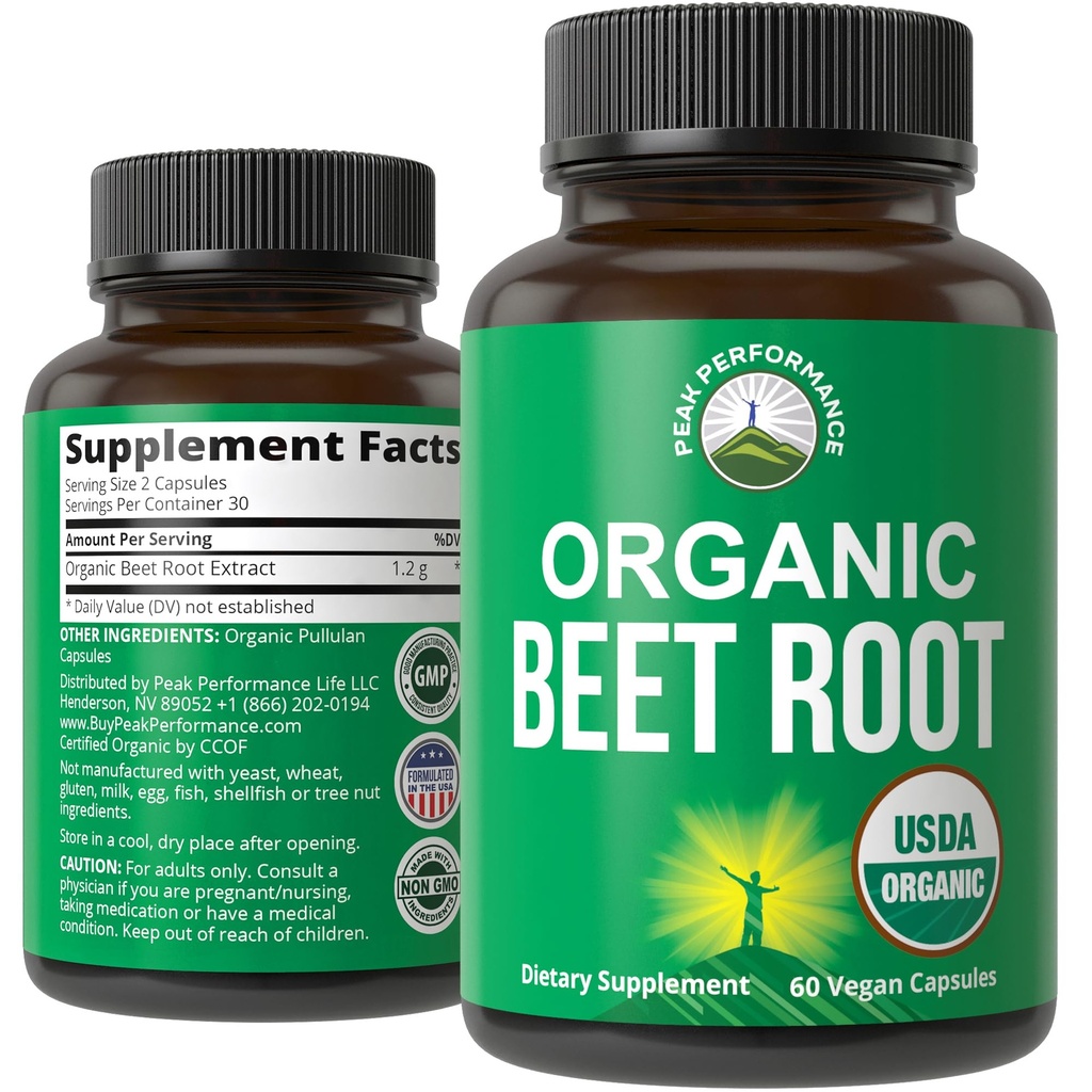 USDA Organic Beet Root Capsule Vegan. Sfeclă Juice Powder Super Pastile alimentare 1200 mg. Energie oxid de azot stimularea capsule extract de sfeclă. Supliment de suport polifenol pentru femei și bărbați