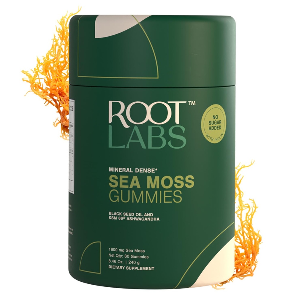 Sea Moss Gummies I 92+ Minerals I Black Seed Oil I KSM 66 Ashwagandha I Lab Tested I No Adăugat Sugar 