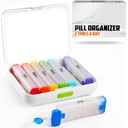 BEXEEN Weekly Pill Organizator 2 ori pe zi - Pilula cutie 7 Ziua Pm - Medicina de călătorie Organizator de două ori pe zi Deținătorul de vitamine Supliment portabil Case Săptămâna Morning Night Dispenser Med Container detaşabil