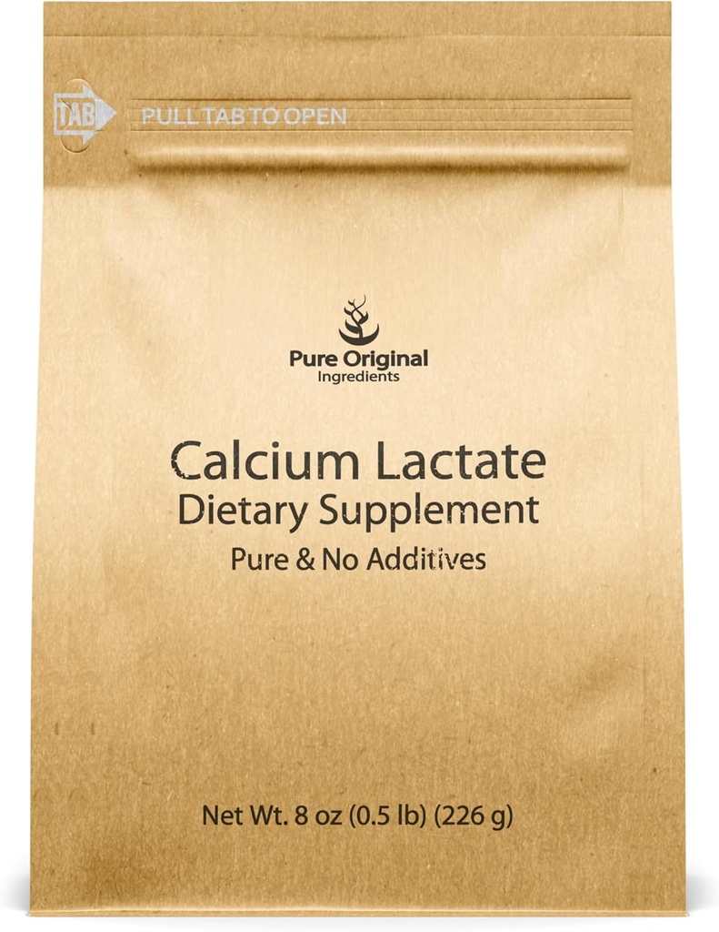 Ingrediente originale pure Lactat de calciu (8 oz) Supliment de calciu, Electrolit