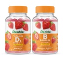 Vitamină vie D 5000 UI + B Complex, Gummie Bundle - Mare Tasting, Supliment de vitamine, Gluten gratuit, OMG gratuit, Gummy masticabil