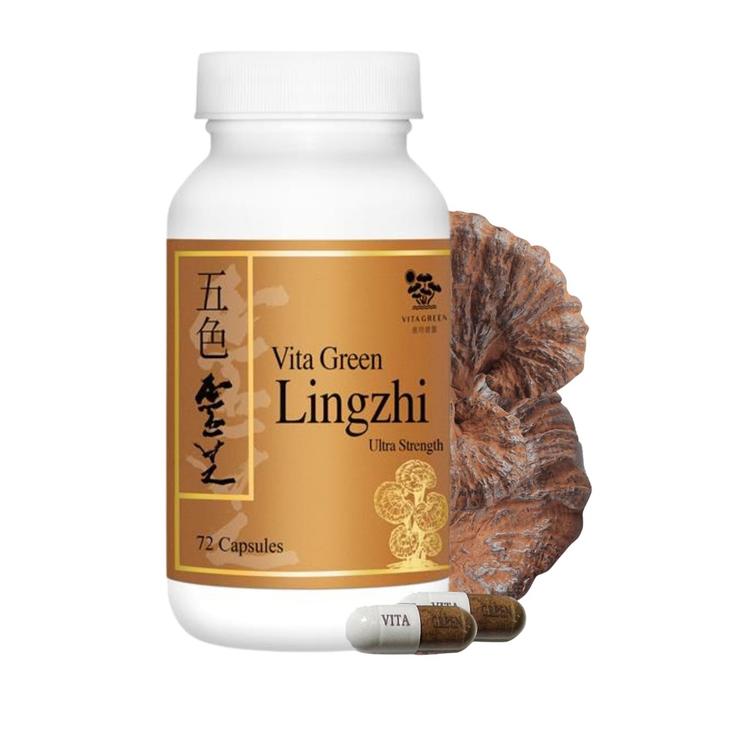 Vita Green Lingzhi Capsule de ciuperci pentru energie, memorie, și suport imunitar 