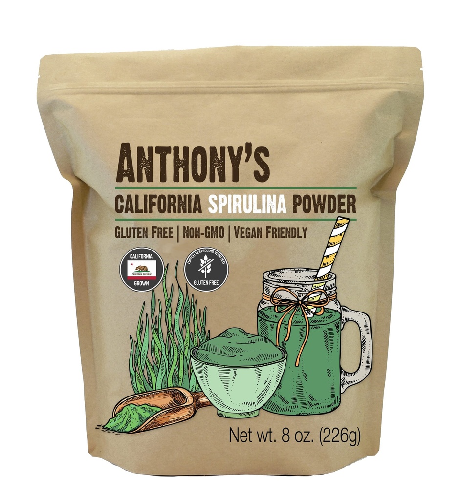 Anthony's California Spirulina Powder, 8 oz, Product of USA, Gluten Free, Non OMG