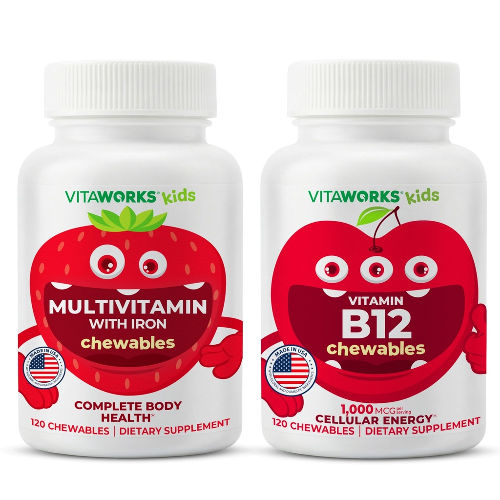 Copii Multivitamine Masticabile + Vitamina B12 Masticabile Bundle