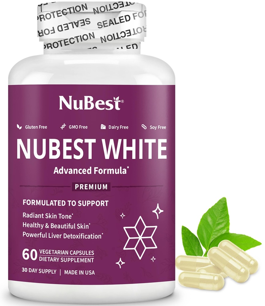 NuCel mai bun alb - Glutationa 400mg și extract de muls - Skin Brightening Supliment - ajută Pielea frumoasă și radiantă - Supliment antioxidant & detoxifiere 