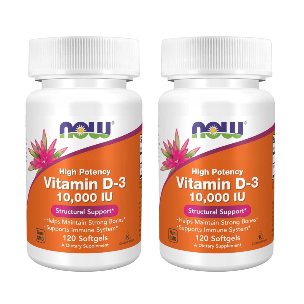 ACUM Alimente de înaltă potenţă Vitamina D-3, 10.000 UI, 120 Softgels, 2 Pack