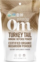 Om Mushroom Superfood Turcia Tail Organic Mushroom Powder, 3.5 Ounce, 50 Serviri, Suport Immun, Polysachhrides, Beta-Glucans, Gut Health & Holistic Defense Mushroom Supliment