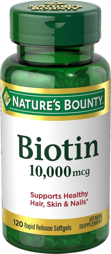 Natura's Bounty Biotin 10.000 mcg, Rapid Release Softgels 120 ea (Pachet de 10)