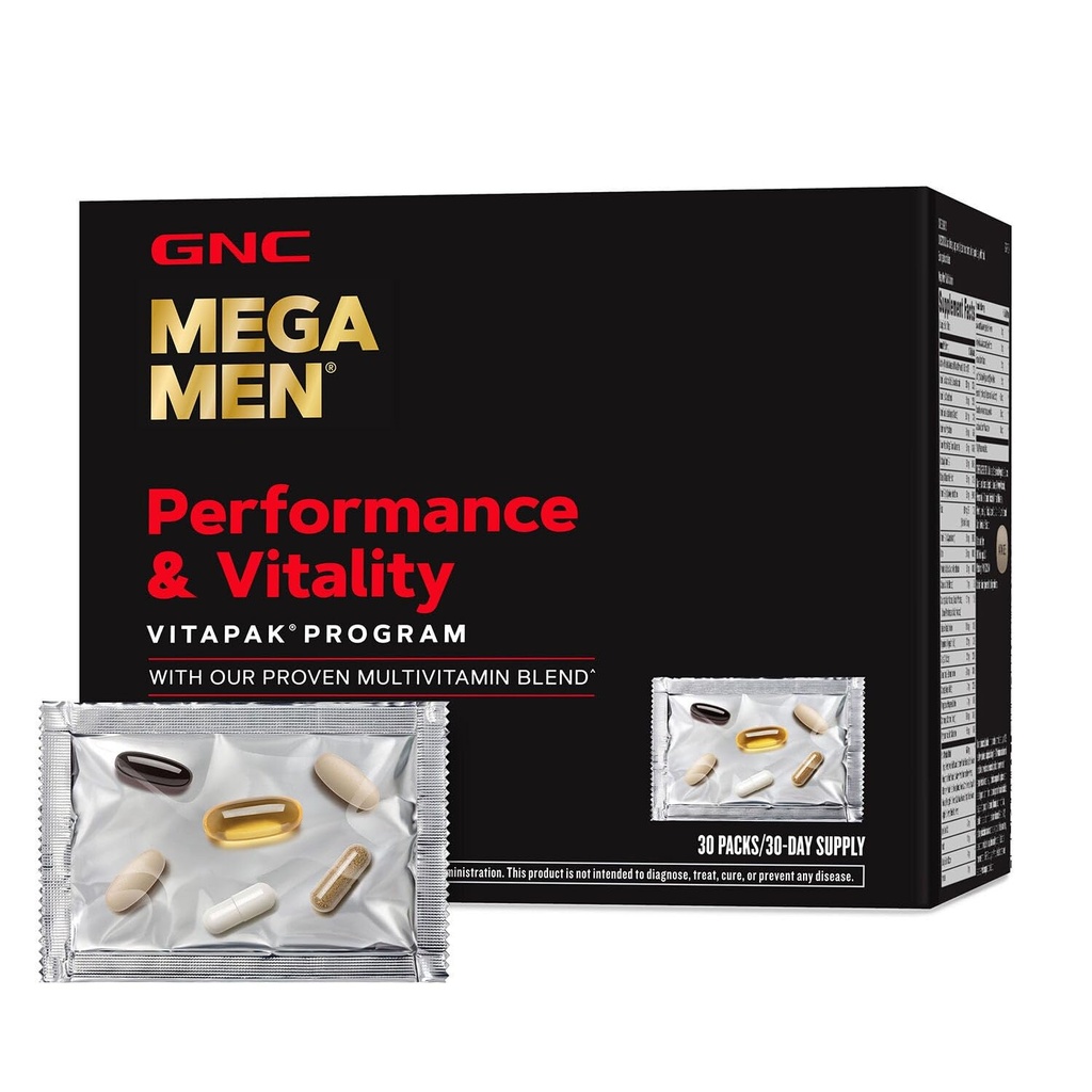 NCG Mega Men Performanță și Vitality Vitapak Program, Convenient complet nutriție, 5 Produse în 1 pachet, Circulație, fluxul de sânge, Sănătatea prostată, funcția sexuală, Horny Goat buruieni, 30 Packs