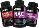 NAC Rinichi Ficat Cleanse Detoxifiere - 750 mg N Acetil Cysteine Pure Vitamină Capsule - Zilnic Ficat Dezintoxicare renala Formula pentru vezica biliara, vezica urinara Suplimente Tract & Milk Thistle