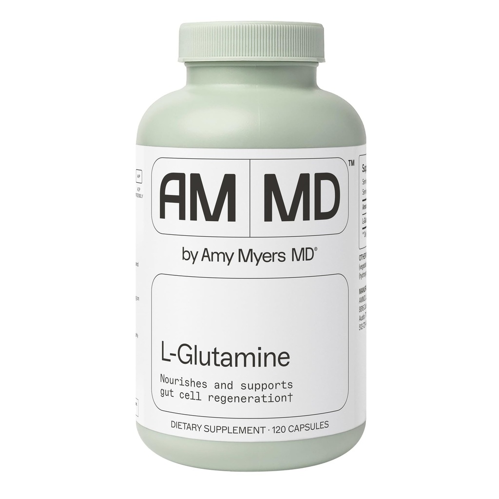 Amy Myers MD L-Glutamine capsule - Cell Health Supplement - Gut Cleanse & Soothing Support for Stomac Relief - Healthy Muscle Supplement - Adult Health Supplement