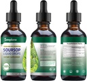 Soursop Bitters Picături lichide, Vitamina C, Fibră dietetică, Gluten gratuit, 120ml, 4 Fl Oz (3 ambalaj)