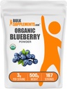 BulkSupplements.com Pudră organică de afine - Suport antioxidant, Supliment de afine - Vegan & Gluten gratuit, 3g per Serving, 500g (1.1 lbs) (Pachet de 1)