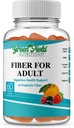 Greenfield Nutritie: Gume de halal Fibra pentru adulti de la prebiotice solubile Cicoare pentru suport digestiv si Gut, Suport imun, Non-GMO, Gelatină gratuit, Gluten gratuit 60 Contes, Vitamine Halal
