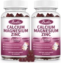 Gume de zinc de calciu Magneziu cu glicinat de magneziu 200mg, Potasiu, D3, Moss de mare, Calm Mood & Sleep Support- Copii & Adulți 2 Pack